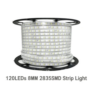 120 LEDs Per Meter 8MM Double Lines 2835 LED Strip Light IP65 Waterproof Outdoor PVC Strip Light Compatible With 110V 220V
