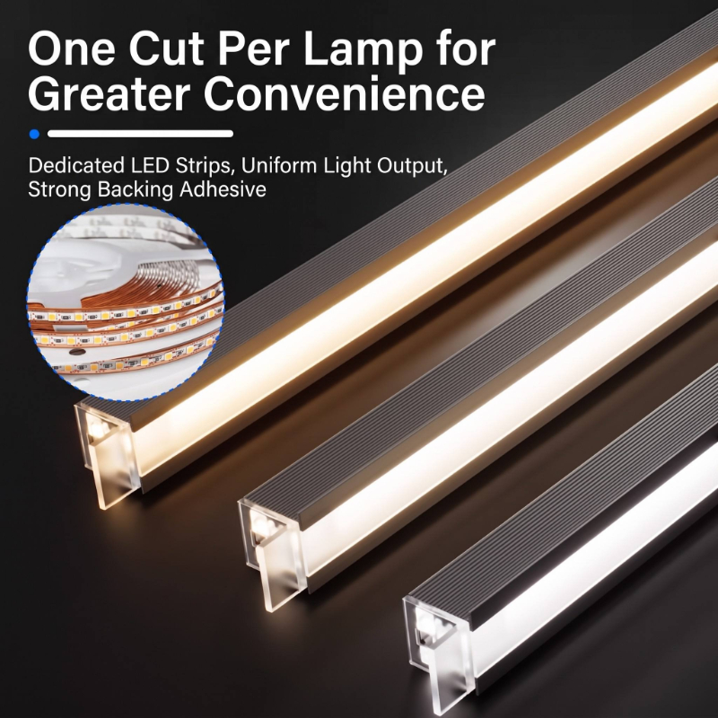 DC12V Solderless Recessed LED Aluminum Channel Profile With Motion Sensor For Wardrobe Shelf Cabinet Linear Strip Light Indoor Lighting - 图片 3