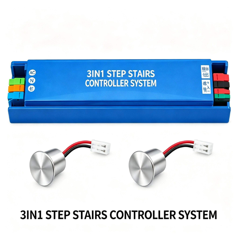 Smart PLC Stair Light Controller 36 Steps 24V 400W Automatic Step Lighting System for LED Strip Lights Suitable for Home Hotel Villa Energy Saving Smart Home Lighting Control Solution - 图片 2