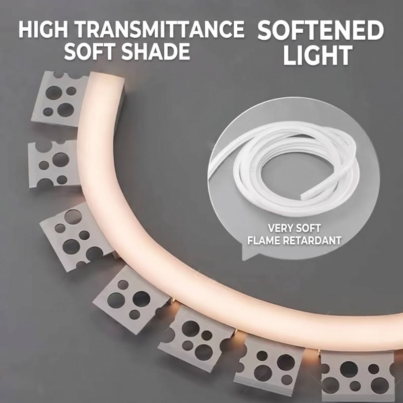 Bendable Curved LED Aluminum Profile Flexible Linear Light Recessed Ceiling Channel Arc Circular Strip Lamp with Diffuser Cover for Home Commercial Lighting - 图片 4