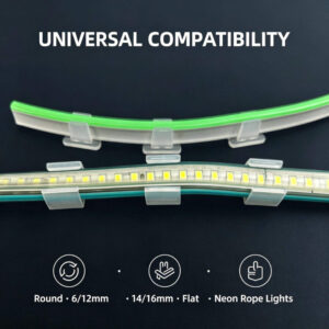 Mounting Clips Fixing Brackets Holder Fastener Fittings for Round Flat Square Silicone Flexible LED Strip Light Accessories Universal LED Strip Mounting Brackets Secure Fasteners for LED Light Strips