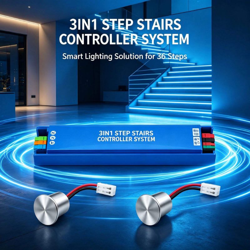 Smart PLC Stair Light Controller 36 Steps 24V 400W Automatic Step Lighting System for LED Strip Lights Suitable for Home Hotel Villa Energy Saving Smart Home Lighting Control Solution - 图片 4