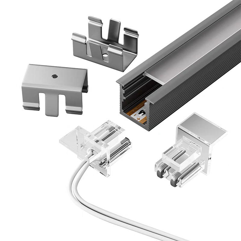 DC12V Solderless Recessed LED Aluminum Channel Profile With Motion Sensor For Wardrobe Shelf Cabinet Linear Strip Light Indoor Lighting