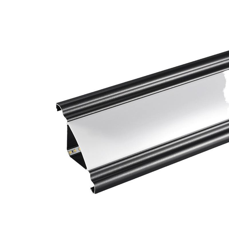 Surface Mount Crown Molding LED Aluminum Profile with Hidden Driver Space No Slotting Cornice Channel Linear Ceiling Light Ideal for Residential Commercial Indoor Decorative Lighting Fixture
