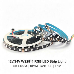 12V 24V MT16703 WS2811 Addressable RGB LED Strip Light 60LEDs 5050 SMD Black PCB Digital Pixel Tape for Madrix Stage Lighting