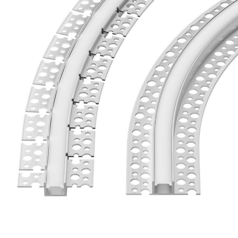 Bendable Curved LED Aluminum Profile Flexible Linear Light Recessed Ceiling Channel Arc Circular Strip Lamp with Diffuser Cover for Home Commercial Lighting - 图片 6