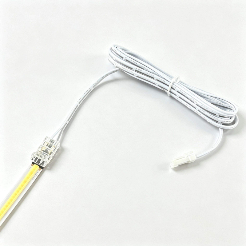 2 Pin Solderless Dupont Connector Cable Transparent Clip for 5mm 8mm COB SMD LED Strip Light Low Voltage Terminal Wire Adapter Easy to Install No Soldering Required for LED Light Projects